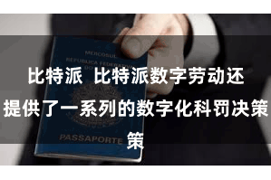 比特派  比特派数字劳动还提供了一系列的数字化科罚决策